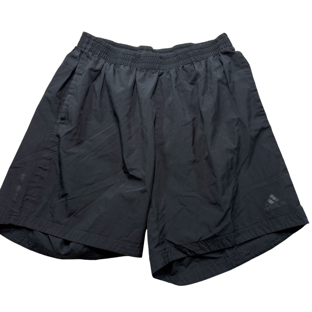 Adidas Kids Running Shorts Black Elastic Waist Mesh Lined 7 In Inseam Large #277